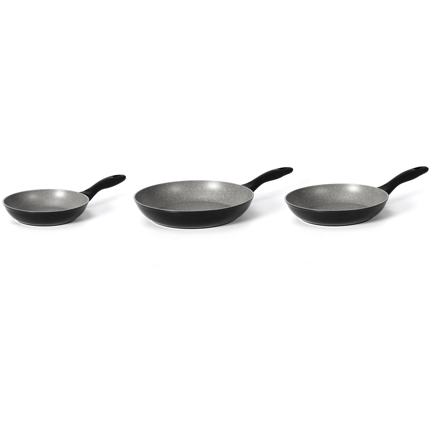 GUSTO CASA - Padelle Antiaderenti in alluminio Andromeda - set 3 pezzi